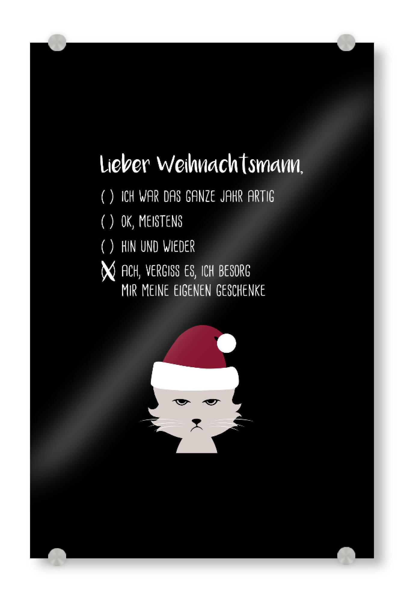 Acrylglasbild "Lieber Weihnachtsmann" artboxONE - Typografie,Weihnachten