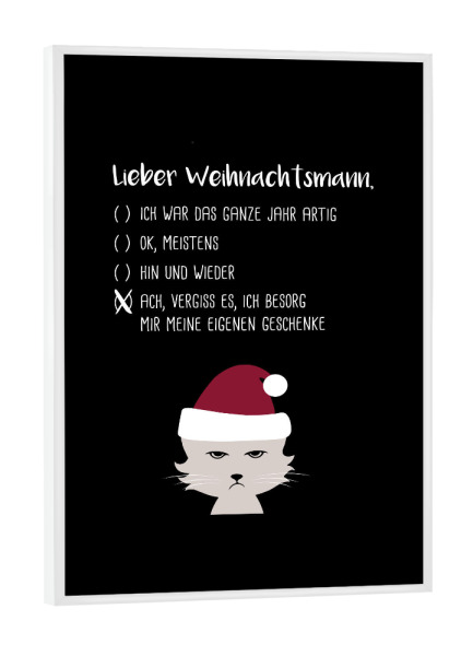 Poster mit weißem Rahmen "Lieber Weihnachtsmann" artboxONE - Typografie,Weihnachten