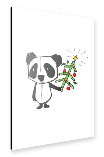 Alu-Dibond "Panda X Mas" 30x20 cm artboxONE