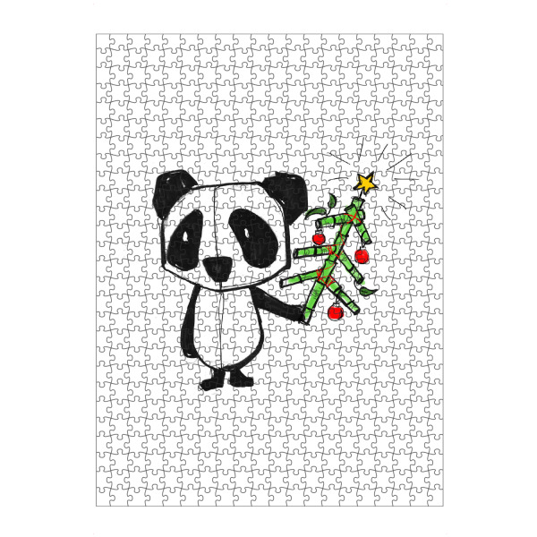 Puzzle Ravensburger "Panda X Mas" artboxONE - Für Kinder,Comic,Schwarzweiß,Weihnachten