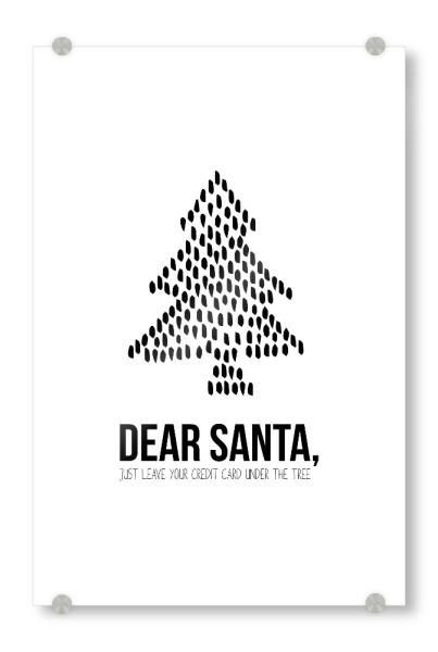 Acrylglasbild "Dear Santa 5" artboxONE - Typografie,Weihnachten