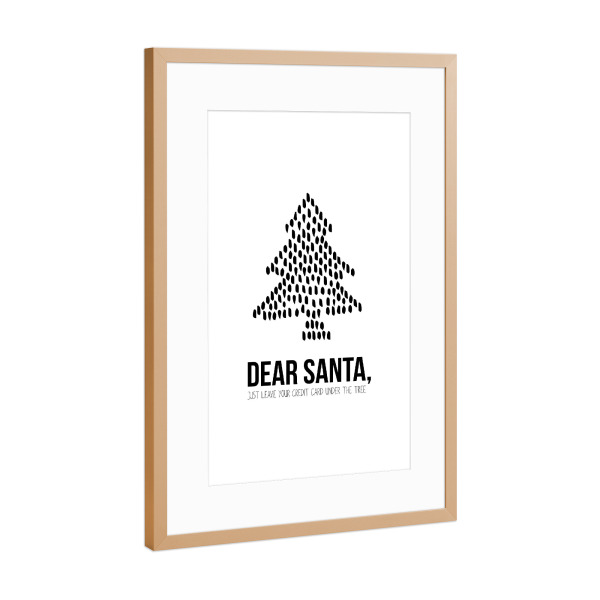 Poster mit Rahmen Kupfer "Dear Santa 5" artboxONE - Typografie,Weihnachten