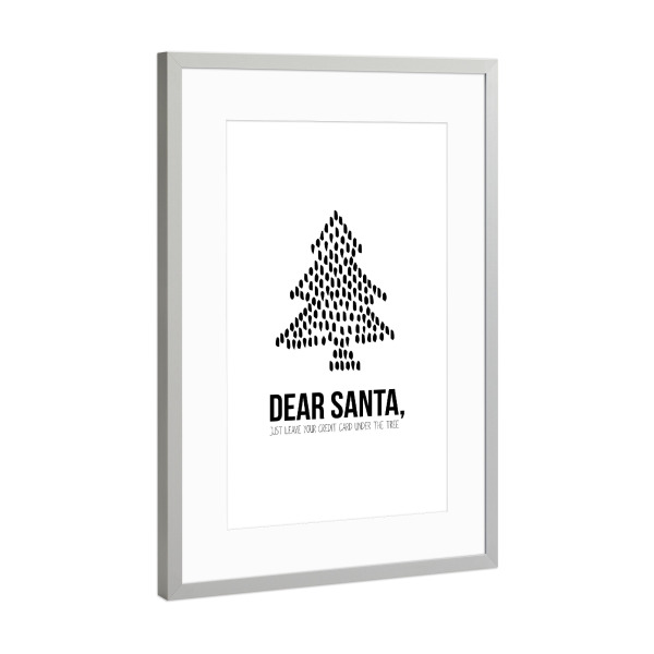 Poster mit Rahmen Silber "Dear Santa 5" artboxONE - Typografie,Weihnachten