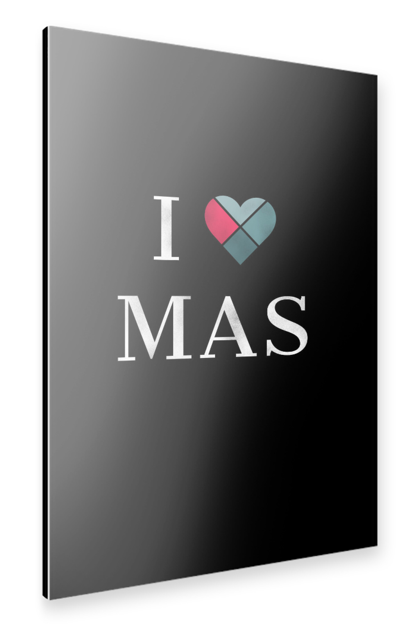 Alu-Dibond "I Love X Mas" 30x20 cm artboxONE