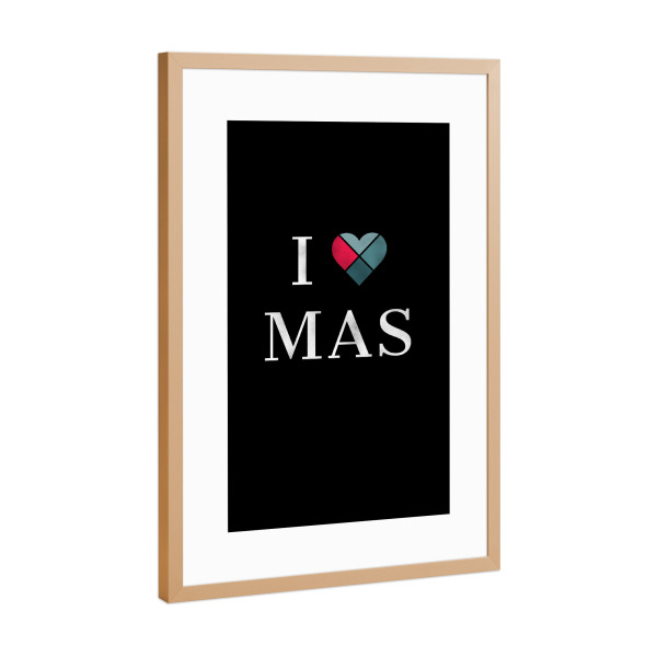 Poster mit Rahmen Kupfer "I Love X Mas" artboxONE - Weihnachten - Weihnachten,Herz,Typografie