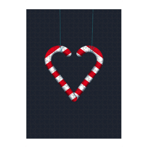 Puzzle Ravensburger "I Love You & Candy" artboxONE - Für Kinder,Weihnachten,Für Mama,Für Papa - Zuckerstange,Weihnachten,Herz,Liebe