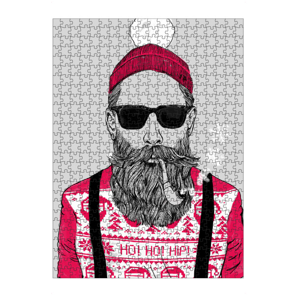 artboxONE Puzzle "Ho! Ho! Hipster!" artboxONE - Weihnachten,Männer - Hipster,Mann,Weihnachten,Mütze,Pullover,Hosenträger,Bart,Sonnenbrille,Bart
