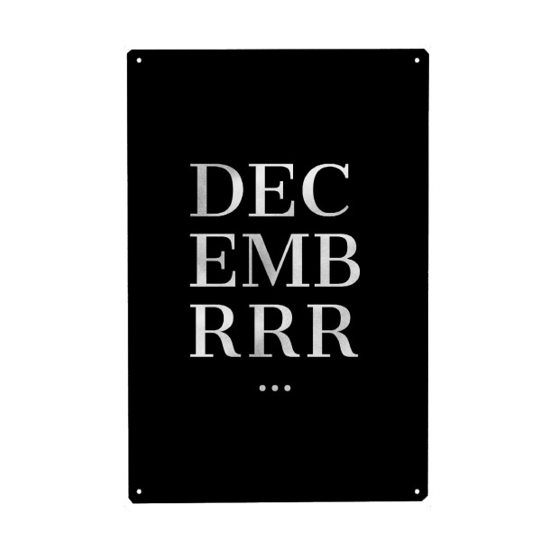 Holzbild "Decembrrr" artboxONE - Schwarzweiß,Weihnachten - Dezember,Winter,Kalt,Weihnachten