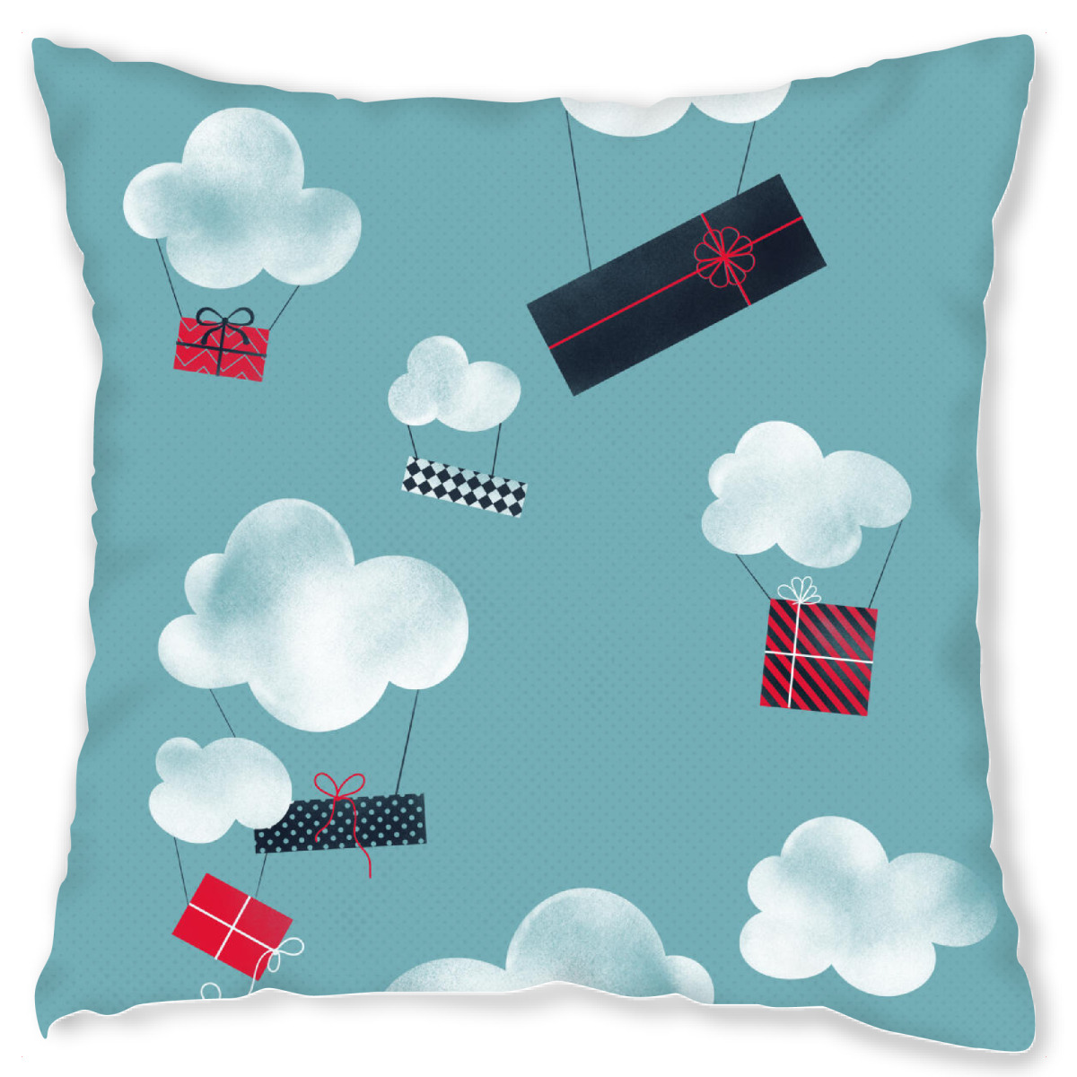 Design-Kissen "Geschenke! Geschenke!" artboxONE - Weihnachten - Himmel,Geschenke,Wolken,Weihnachten,Geburtstag