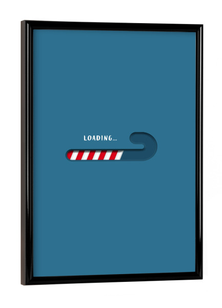 Poster mit schwarzem Rahmen "X-Mas Loading" artboxONE - Weihnachten - Ladebalken,Weihnachten,Zuckerstange,Loading