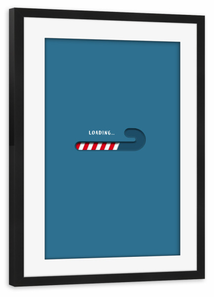 Poster mit Rahmen schwarz "X-Mas Loading" artboxONE - Weihnachten - Ladebalken,Weihnachten,Zuckerstange,Loading