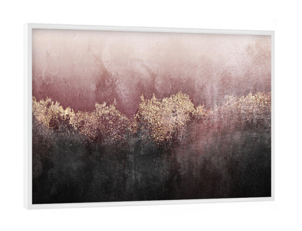 Poster mit weißem Rahmen "Pink Sky Illustration" artboxONE - Natur,Abstrakt - Rose,Rosegold,Gold,Wolken,Himmel,Sky