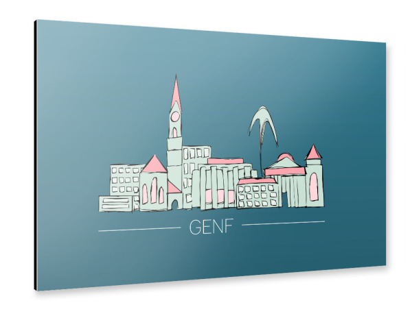 Alu-Dibond "Genf 21" 30x20 cm artboxONE