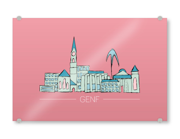 Acrylglasbild "Genf 20" artboxONE - Städte,Typografie,Reise,Reise / Länder,Städte / Weitere