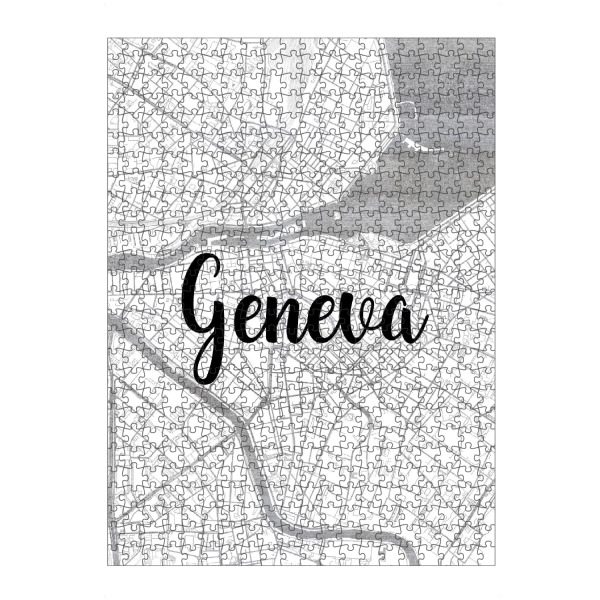 Puzzle Ravensburger "Genf 10" artboxONE - Städte,Typografie,Reise,Reise / Länder,Städte / Weitere,Kartografie