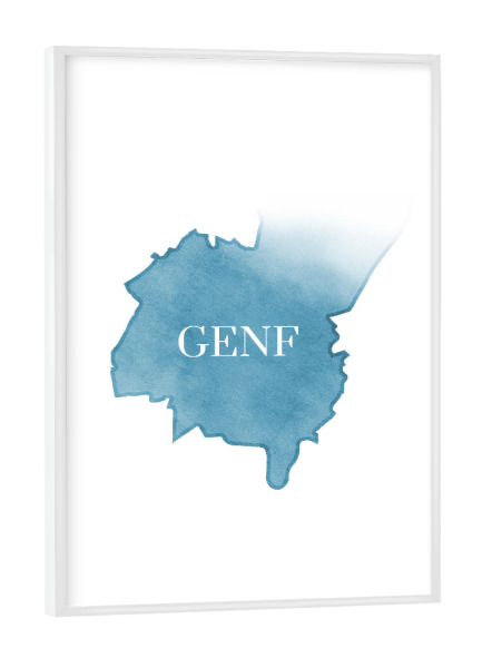 Poster mit weißem Rahmen "Genf 1" artboxONE - Städte,Typografie,Reise,Reise / Länder,Städte / Weitere
