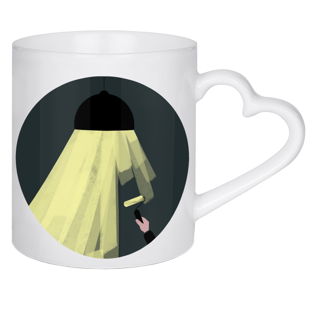 Herztasse "Light Paint" artboxONE - Für Kinder,Comic,Menschen,Architektur - Anstrich,Malen,Lampe,Zauberstab,Farbe,Anstreichen,Licht,Pinsel,Hand