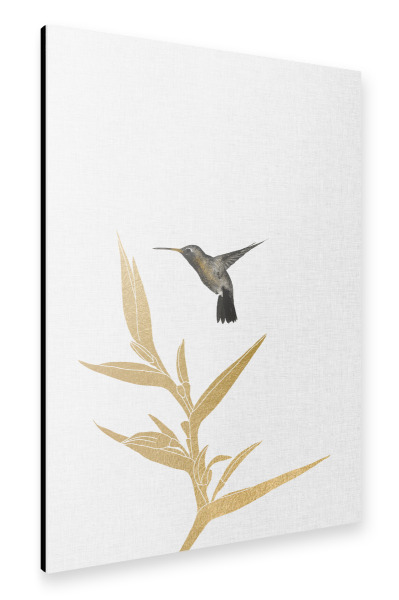 Alu-Dibond "Golden Kolibri" 30x20 cm artboxONE