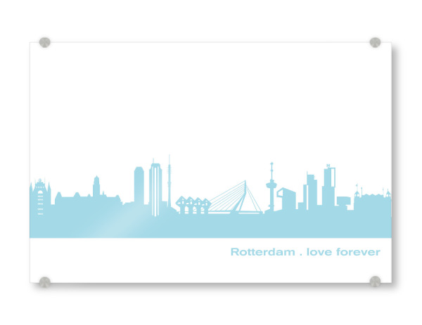 Acrylglasbild "ROTTERDAM 08 Pastel-Blue Print" artboxONE - Städte,Reise,Städte / Weitere
