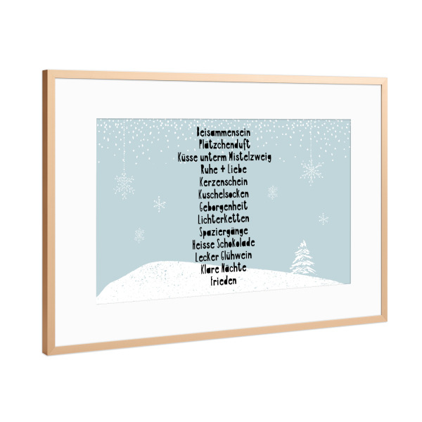 Poster mit Rahmen Kupfer "Weihnachtszeit" artboxONE - Weihnachten