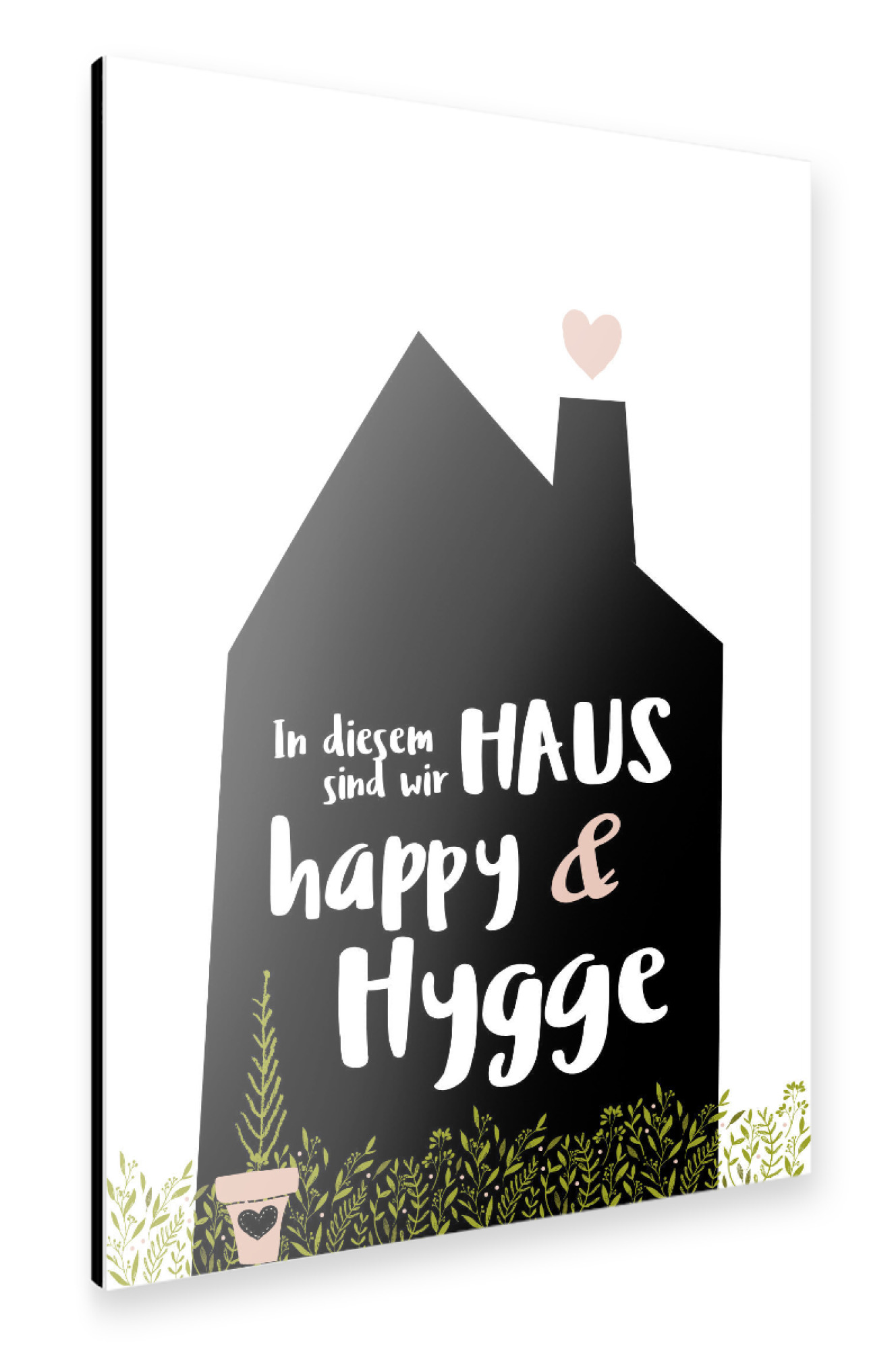 Alu-Dibond "Happy+Hygge" 75x50 cm artboxONE
