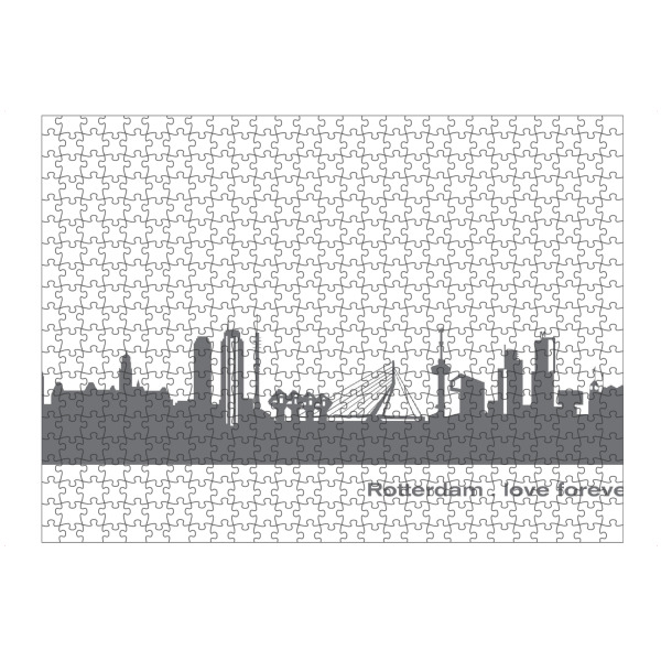 Puzzle Ravensburger "ROTTERDAM 02 Dunkelgraue Skyline" artboxONE - Städte,Schwarzweiß,Städte / Weitere