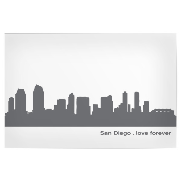 Poster "SAN DIEGO 02 Dunkelgraue Skyline" artboxONE - Städte,Schwarzweiß,Städte / Weitere