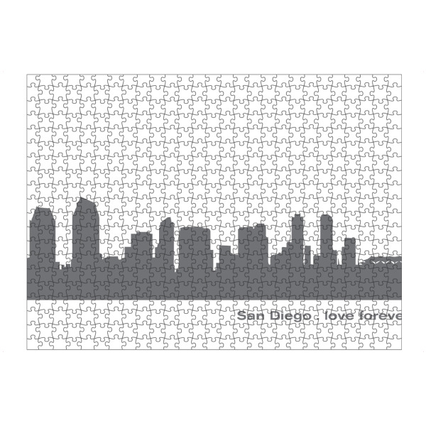 Puzzle Ravensburger "SAN DIEGO 02 Dunkelgraue Skyline" artboxONE - Städte,Schwarzweiß,Städte / Weitere