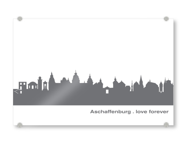 Acrylglasbild "ASCHAFFENBURG 02 Dunkelgrau" artboxONE - Städte,Reise,Schwarzweiß,Städte / Weitere