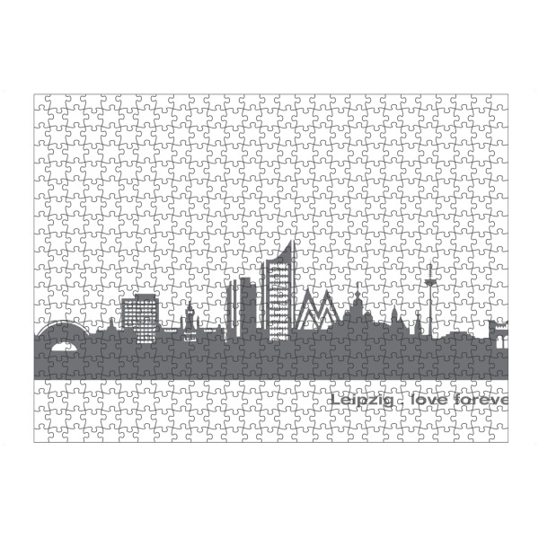 Puzzle Ravensburger "LEIPZIG 02 Dunkelgraue Skyline" artboxONE - Städte,Schwarzweiß,Städte / Weitere