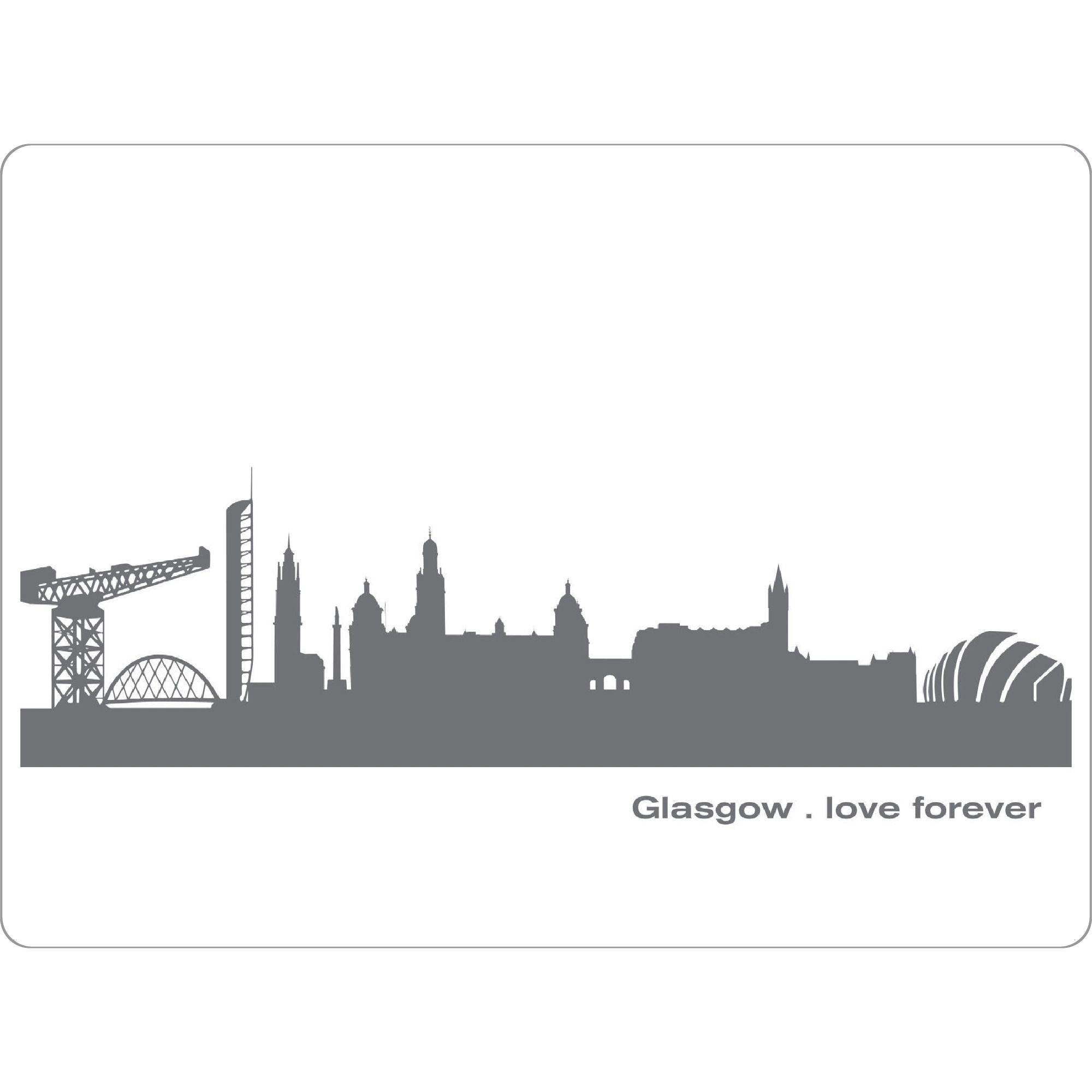 Tischset "GLASGOW 02 Dunkelgraue Skyline" artboxONE - Städte,Reise,Schwarzweiß,Städte / Weitere