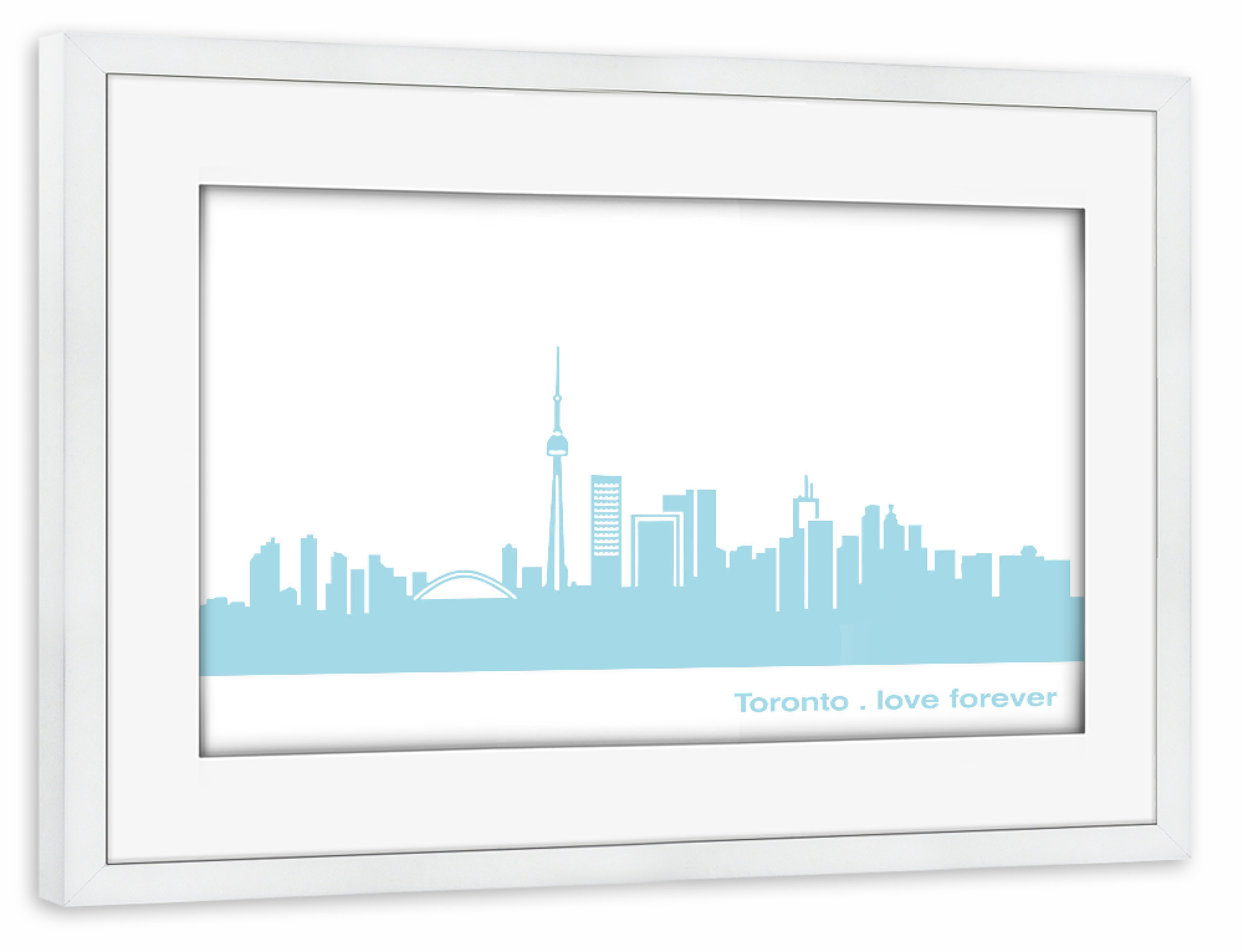 Poster mit Rahmen weiß "TORONTO 08 Pastel-Blue Print" artboxONE - Städte,Städte / Weitere