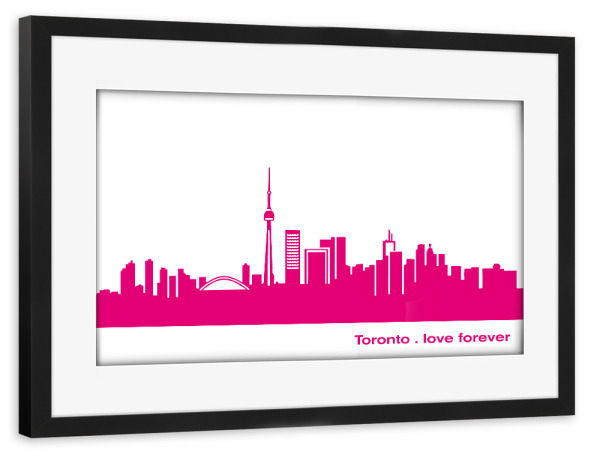 Poster mit Rahmen schwarz "TORONTO 04 Pink Skyline Print" artboxONE - Städte,Städte / Weitere