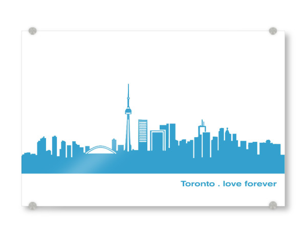 Acrylglasbild "TORONTO 05 Teal Skyline Print" artboxONE - Städte,Städte / Weitere