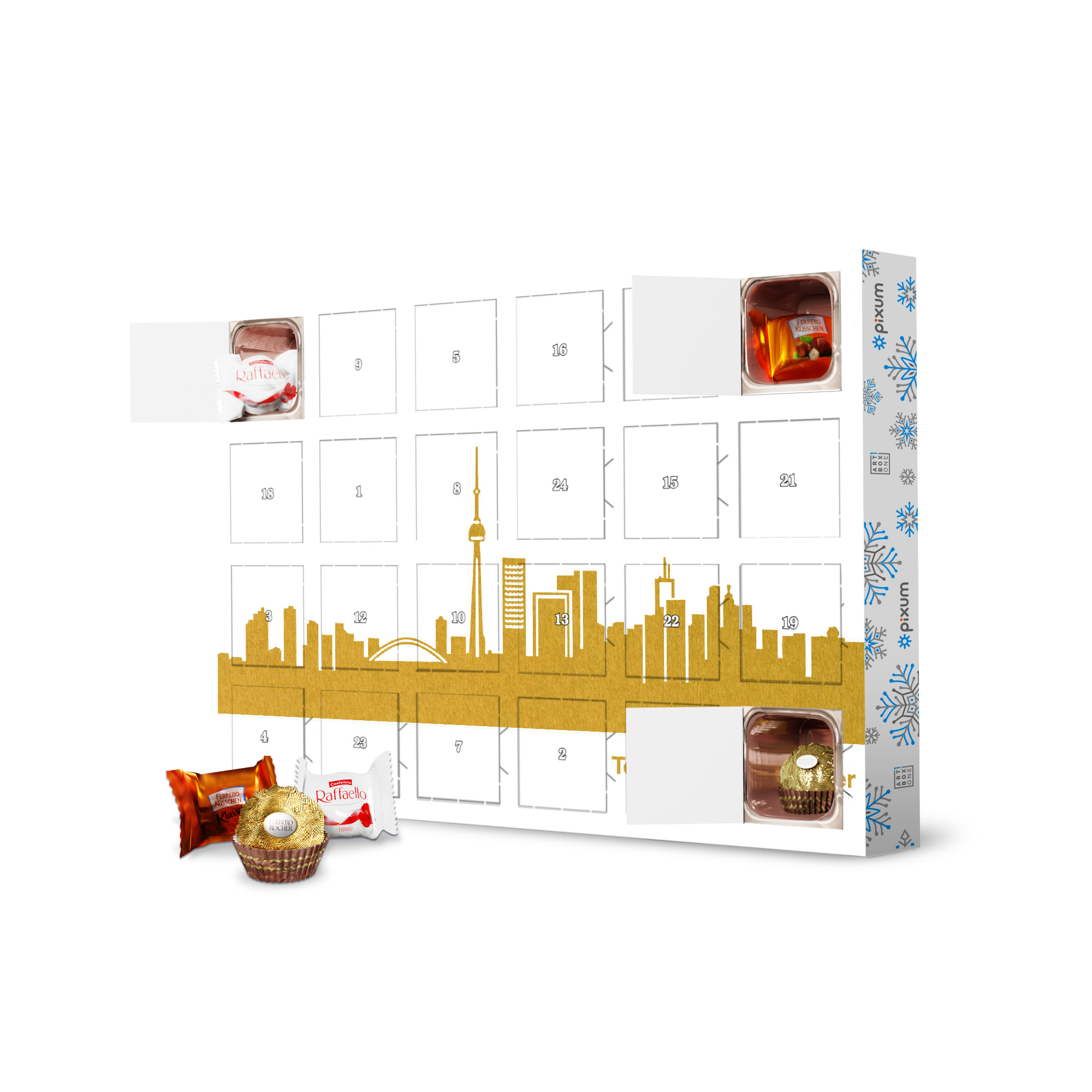 Adventskalender mit Ferrero Pralinen TORONTO GOLD Druck artboxONE Adventskalender Städte