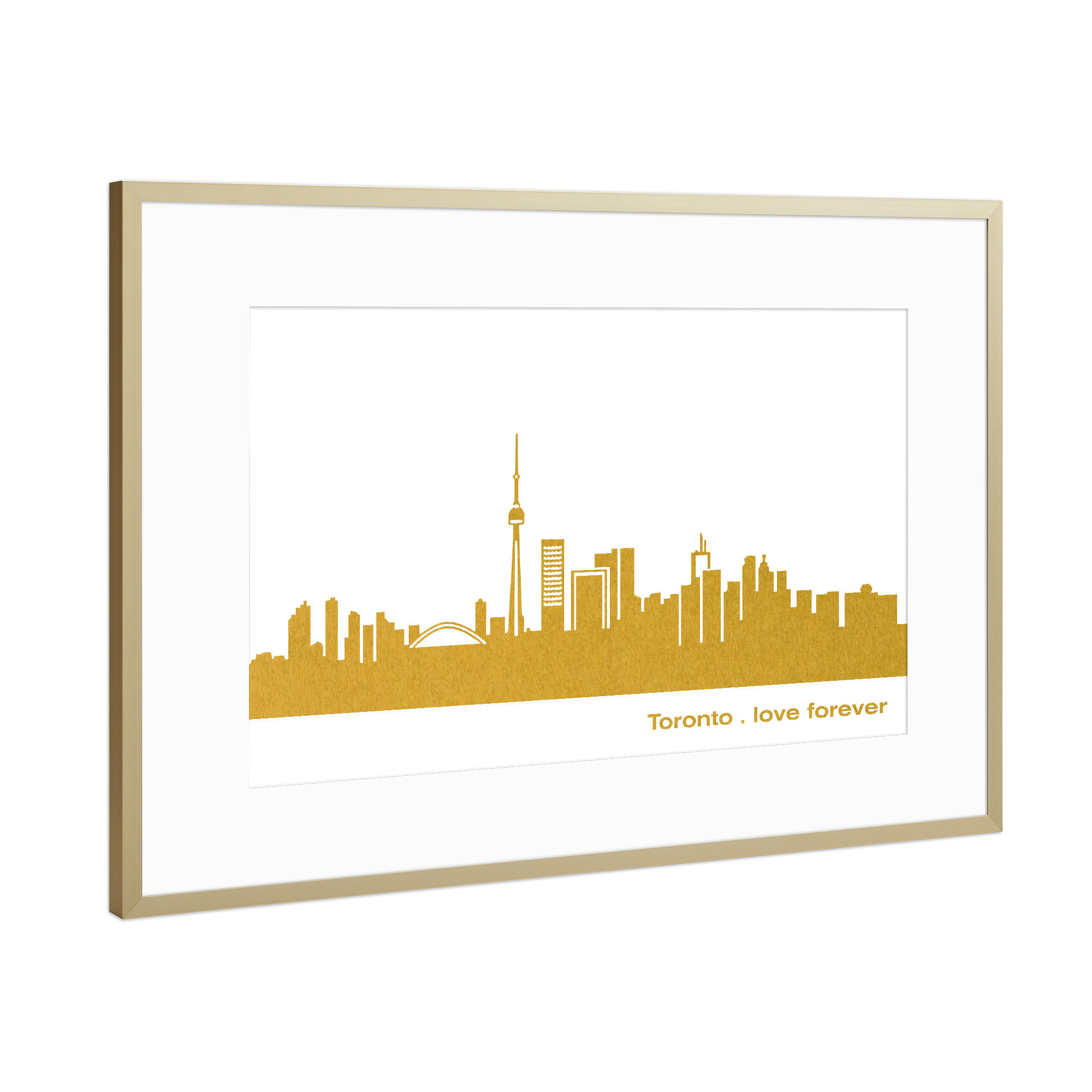Poster mit Rahmen Gold "TORONTO GOLD Druck" artboxONE - Städte,Reise,Städte / Weitere