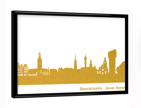 Poster mit schwarzem Rahmen "STOCKHOLM GOLD Druck" artboxONE - Städte,Reise,Städte / Stockholm
