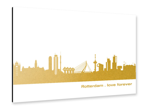 Alu-Dibond "ROTTERDAM GOLD Druck" 30x20 cm artboxONE