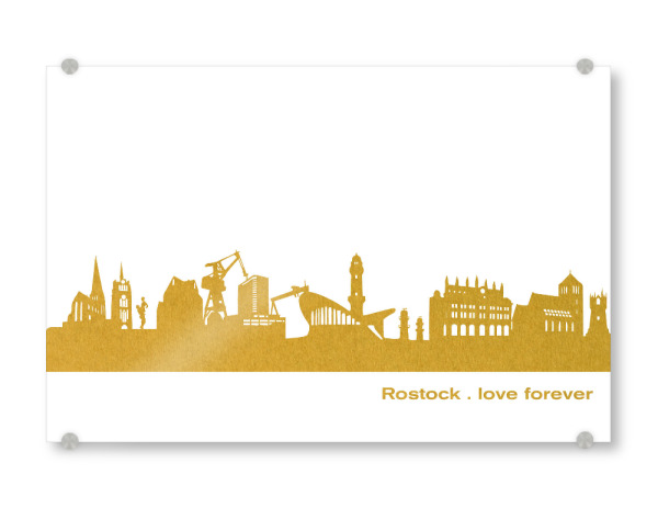 Acrylglasbild "ROSTOCK GOLD Druck" artboxONE - Städte,Reise,Städte / Weitere