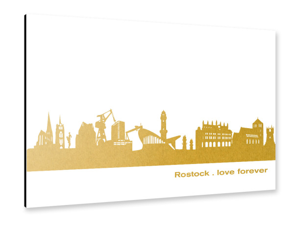 Alu-Dibond "ROSTOCK GOLD Druck" 30x20 cm artboxONE