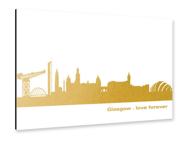 Alu-Dibond "GLASGOW GOLD Druck" 30x20 cm artboxONE