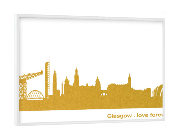 Poster mit weißem Rahmen "GLASGOW GOLD Druck" artboxONE - Städte,Reise,Städte / Weitere