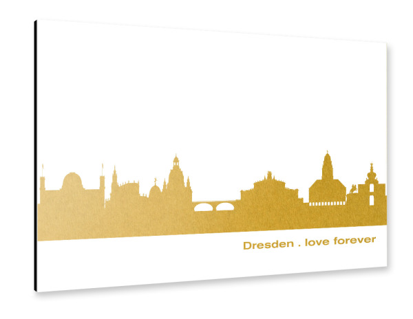 Alu-Dibond "DRESDEN GOLD Druck" 30x20 cm artboxONE