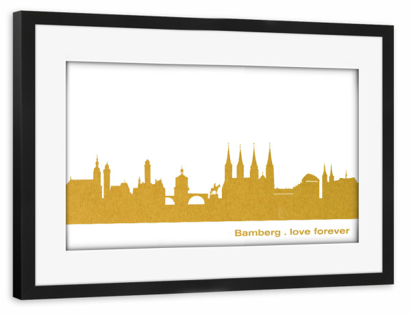 Poster mit Rahmen schwarz "BAMBERG GOLD Druck" artboxONE - Städte,Reise,Städte / Weitere