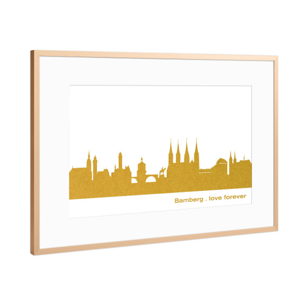 Poster mit Rahmen Kupfer "BAMBERG GOLD Druck" artboxONE - Städte,Reise,Städte / Weitere