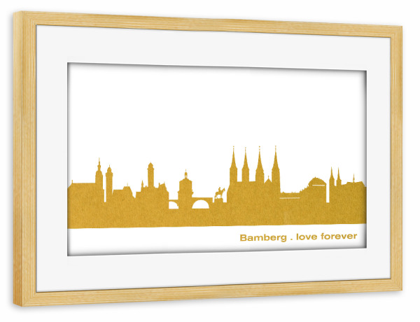Poster mit Rahmen kiefer "BAMBERG GOLD Druck" artboxONE - Städte,Reise,Städte / Weitere