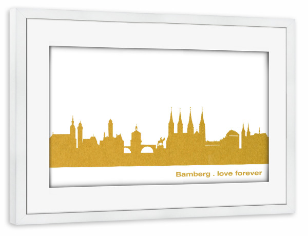 Poster mit Rahmen weiß "BAMBERG GOLD Druck" artboxONE - Städte,Reise,Städte / Weitere
