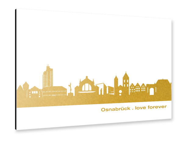 Alu-Dibond "OSNABRÜCK GOLD Druck" 30x20 cm artboxONE