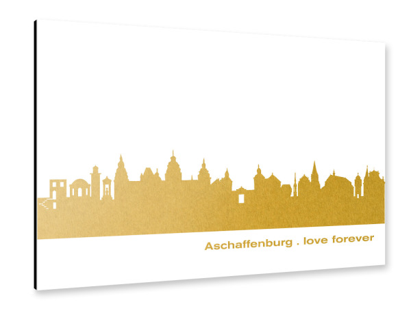 Alu-Dibond "ASCHAFFENBURG GOLD Druck" 30x20 cm artboxONE