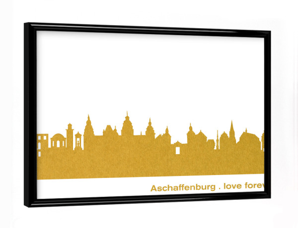 Poster mit schwarzem Rahmen "ASCHAFFENBURG GOLD Druck" artboxONE - Städte,Reise,Städte / Weitere